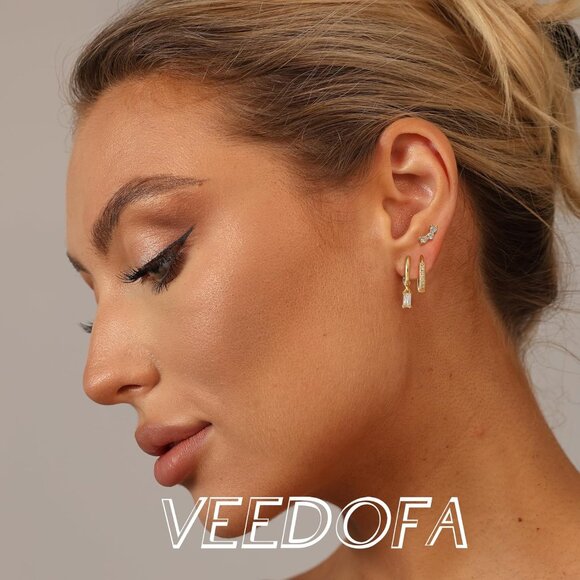 🆕 Women Gold Small Hoop Earrings Trendy Chunky Multiple Piercing Jewelry Gift - Picture 7 of 7